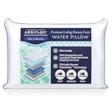 Mediflow Water Pillow - Elite Collection, Cooling Gel Memory Foam Pillow. Orthopedic Pillow for Neck Pain Relief, Adjustable Water Pillow for Sleeping. (Single Pillow)