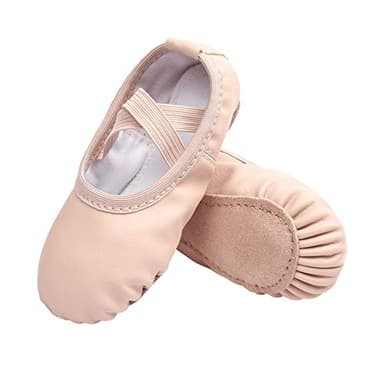 Stelle Ballet Shoes for Girls Boys Close-Fit PU Professional Dance Slippers for Toddler/Little Kid/Big Kid(Ballet Pink,9MT)