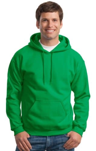 Gildan Men's Rib Knit Pouch Pocket Hooded Sweatshirt, Irish Green, X-Large