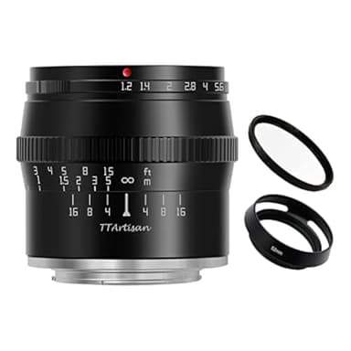 TTArtisan 50mm F1.2 APS-C Manual Focus Large Aperture Fixed Focus Lens Black for Panasonic/Olympus M4/3 Micro 4/3 Micro Four Third MFT Mount GF7 GF8 GF9 GH1 GH2 GM1 GM5 etc.