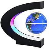 MOKOQI Magnetic Levitating Globe with LED Light, Cool Tech Gift for Men Father Boys and Girls, Birthday Gifts for Kids, Floating Globes World Desk Gadget Decor in Office Home Display (Blue)