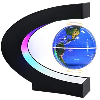 MOKOQI Magnetic Levitating Globe with LED Light, Cool Tech Gift for Men Father Boys and Girls, Birthday Gifts for Kids, Floating Globes World Desk Gadget Decor in Office Home Display (Blue)