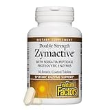 Natural Factors - Zymactive Proteolytic Enzyme Double Strength, Supports a Healthy Inflammatory Response to Help Muscle and Joint Function, Gluten Free, Non-GMO, 30 Enteric Coated Tablets