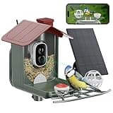 Bird Feeder with Camera Outdoor Solar: Smart Birdfeeder Cam for Outside Garden - 2K HD Live Video Camera AI Recognition Visible Window Auto Capture -Bird Lover Gifts