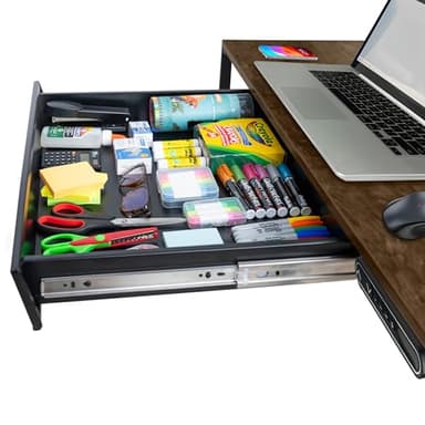 Large 23.6 Inch Under Desk Drawer Slide Out, Pencil Drawer, Undermount Desk Drawer, Under Counter Drawers, Attachable Desk Drawer, Drawer For Under Desk, Undermount Drawer, Under Desk Pull Out Drawer
