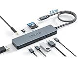 9 in 1 USB C Hub Multiport Adapter for MacBook Pro Air: KIROSA USB C to 4K HDMI Hub Dongle with 100W PD USB3.0 - Portable USBC Hub Compatible with Laptops and Other Type C Devices