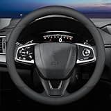 XHRING Car Steering Wheel Cover for Honda Civic Accord CRV HRV Pilot Passport Odyssey Element Insight Fit Ridgeline Clarity City LX EX EXL Si Hatchback Sport Hybrid Touring Accessories, 2025 Black (M)