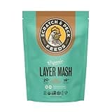 Scratch and Peck Whole Grain Layer Mash Chicken and Duck Feed - 10 lbs Bag - Corn-Free and Soy-Free - 16% Protein, Certified Organic and Non-GMO Project Verified Chicken Food