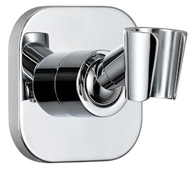 G-Promise Metal Handheld Shower Head Holder, Adjustable Wall Mount Shower Wand Bracket, Strong Adhesive Disc Mount or Drill Installation (Square, Chrome)