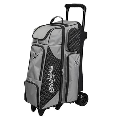 KR Strikeforce Royal Flush 4x4 4 Ball Roller Bowling Bag - Silver/Black