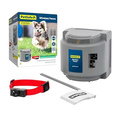 PetSafe Original Wireless Electric Fence for Dogs, Portable for Travel Covers Up to 1/2 Acre, Waterproof Collar for Pets 8lb+ with Tone/Static (Gray), from the Parent Company of Invisible Fence Brand