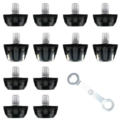 Mengudig Soccer Cleats Replacement Studs,12PCS TPU Football Cleat Spikes with Wrench,Only Compatible with Nike, Puma, Umbro & More M5 Thread Boots (Black)