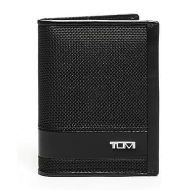 TUMI - Alpha L-Fold Wallet - Slim Bifold Wallet - Durable Ballistic Nylon Wallet - With Premium Gift Box - 4.4" X 3.4" X 0.7" - Black