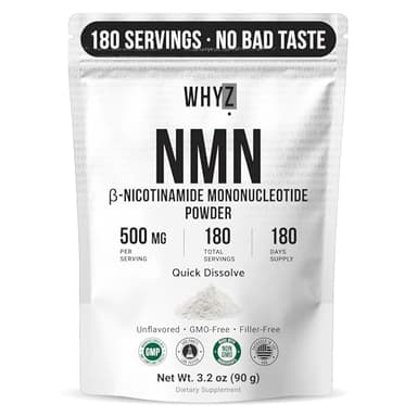 Pure NMN Powder Nicotinamide Mononucleotide Quick Dissolved NMN Supplement Powder 100% Unflavored NMN Supplement Supports NAD+ Levels Vegan Friendly Non-GMO, 180 Servings, 3.2 oz (90g)