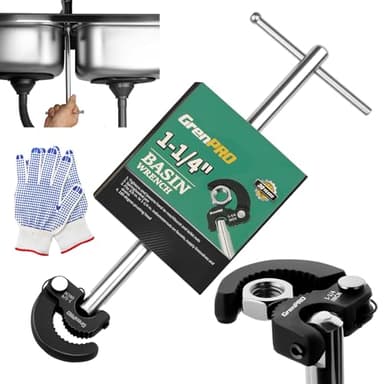 GRENPRO 11" Basin Wrench, Sink Wrench Faucet Tool for Tight Spaces, Adjustable Tap Nut Plumbing Spanner for Professional Plumber, Capacity of 3/8" to 1-1/4" Faucet Wrenches for Undermount Sink