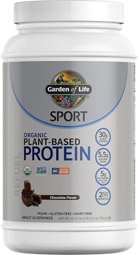 Garden of Life Organic Vegan Protein Powder with Probiotics, BCAAs, NSF Certified, Gluten Free & Sport, Non GMO, Sport Protein Powder, 19 Servings, Chocolate