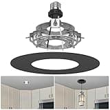 YIIZON R5 and 6 Recessed Can Light Conversion Kit, Fixture Upgrade, Pendant & Hanging Light, Ceiling Fan Compatible, 7¾ Inch Flat Steel Ceiling Medallion, Black Finish