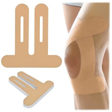 10 Pcs Kinesiology Tape for Knees, Knee Tape Beige, precut Kinesiology Tape for Knees Hypoallergenic & Breathable & Waterproof & Comfortable, Knee Tape for Knee Pain Relief pre Cut, Adhesion 4-7 Days