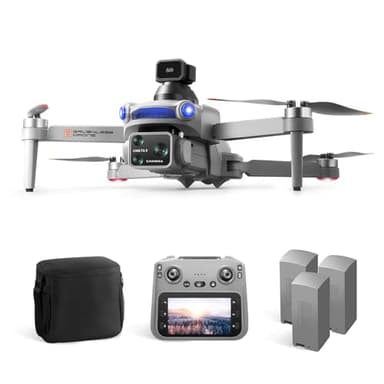 S119 4K Drone with Camera for Adults, GPS Auto Return, Obstacle Avoidance, Brushless Motor, 5G Screen Remote, 3 Batteries 75 Min Flight, Dual Camera 120° Wide-Angle, 2000M Range, 120M Altitude FPV Quadcopter (Gray)