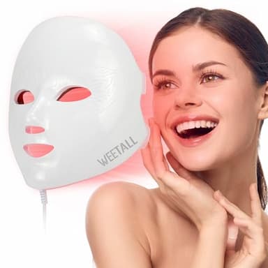 WEETALL 8-Color Red Light Therapy Mask: FDA-Cleared LED Facial Mask for Skin Care, Red Blue Light for Face, 150 LED Lights Beauty Care Device for Women Mom Wife at Home & Office, SP-FM-01