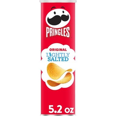 Pringles Potato Crisps Chips, Lunch Snacks, On-The-Go Snacks, Lightly Salted, 5.2oz Can (1 Can)