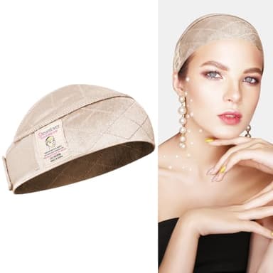 Dreamlover Wide Wig Grip Band for Lace Front Wigs, Velvet Wig Grip Band with Adjustable Hook & Loop Fastener, Nude, 1 Pieces