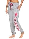 U.S. Polo Assn. Essentials Grey Sweatpants for Women, Comfy French Terry Womens Joggers with Pockets (Heather Grey, Medium)