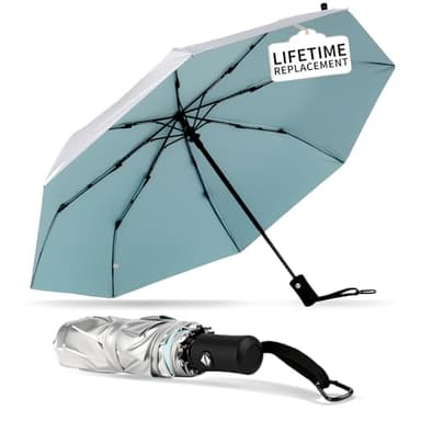 Winkabiu UPF 50+ UV Umbrellas for Sun Protection 41 Inch,Large Automatic Umbrellas for Rain Windproof, Compact Folding UV Blocking for Beach, Golf, Hiking & Daily Use
