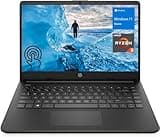 HP 14" HD Touchscreen Laptop, AMD Ryzen 3 5300U Processor, 8GB RAM 256GB SSD, Wi-Fi, Bluetooth, HDMI, Webcam, Windows 11 Home, Black
