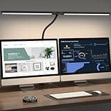Led Desk Lamp for Office Home - Eye Caring Architect lamp with Clamp,Dual Screen Computer Monitor Gooseneck Smart Light: 24W 5 Color Flexible Adjustable Lighting Table Lamp for Study Drafting