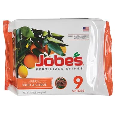 Jobe’s Garden Fertilizer Spikes, Easy Plant Care Slow Release Fertilizer for Fruit and Citrus Plants and Trees, 9 Count