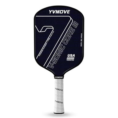 Pickleball Paddles for Advanced Players | Control & Power | Ti-Carbon Hybrid Face | V-Sonic III Kinetic Core 16MM | Large Sweet Spot | Mid-Weight | Extended Grip | USAPA (Black)