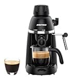 SOWTECH Coffee Machine, 3.5 Bar Espresso Cappuccino Machine with Milk Frother, 1-4 Cup Portable Coffee Maker for Latte, Cappuccino, 800W, Black