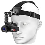 Head-Mounted Night Vision Goggles with Elastic Head Strap, Default 7X Magnification, NVG Visual Distance 350M with Riflescope 1.54 in HD Screen, Rechargeable, for Hunting, Camping Surveillance