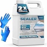 Clear Stone Sealer, Penetrating Masonry/Paver Siloxane Waterproofer, All Purpose Clear Penetrating Waterproofing Spray, Concrete Stone Sealer Outdoor for Driveways, Brick, Cement Patio Pavers