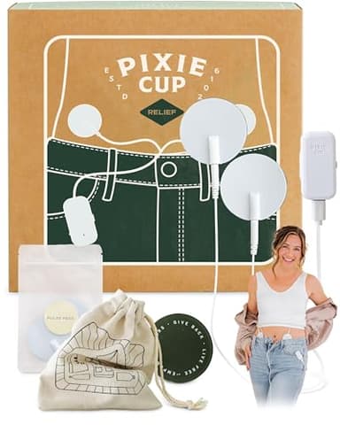 Pixie Period Pain Relief Device - Best PMS Relief Simulator with TENS Technology - Thinnest Wearable Tens Unit - Unnoticeable Under Clothes - Menstrual Cramp Comfort for Feminine Care