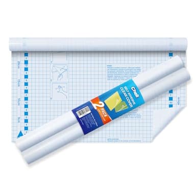 Chell 2 Pack Clear Contact Paper Roll for Books, 17.5in x 5ft Clear Self Adhesive Book Cover Paper Protector