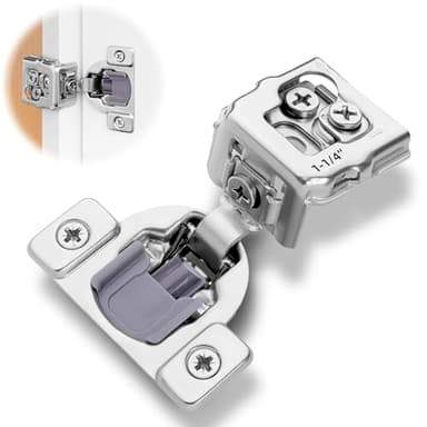 Decobasics 50 Pack Soft Close Cabinet Hinges 1-1/4" Overlay for Kitchen Cabinet Doors, Slow Self-Closing Concealed Hidden Hinges for Face Frame –Stainless Steel, 3-Way Adjustable & Quiet Close Damper