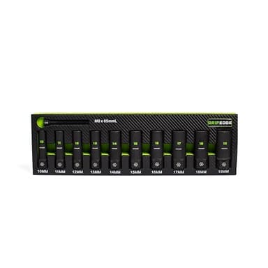 GRIPEDGE Tools | 10-PC – 3/8'' Drive Deep Metric RPT Socket Extractor Set | Sizes 10 – 19 MM | Removes Broken Studs, Stripped Bolts and Lug Nuts | Includes Premium EVA Foam Storage|