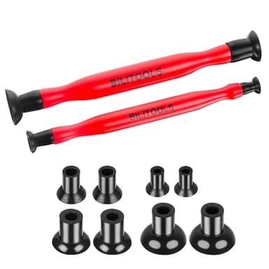 BILITOOLS 2PCS Valve Lapping Kit with 8 Suction Plates 4 Size, Valve Grinding Tool for Engine Maintenance (Red)