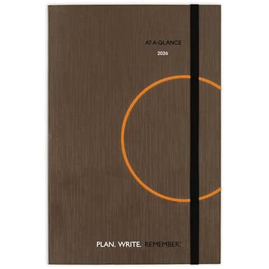 AT-A-GLANCE 2026 Planning Notebook, Daily, 5" x 8.25", Small, Plan. Write. Remember., Casebound, Gray (7062013026)