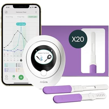 Mira Max Fertility Monitor & Ovulation Test Kit for Women, At-Home Hormone Tracker for LH, PdG & E3G, Digital Hormone Analyzer with 20 Test Wands, 7× More Accurate Than Other Fertility Trackers