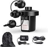 Electric Air Pump for Inflatables,Portable Quick-Fill Air Pump with 3 Nozzles,110V AC/12V DC,Inflator & Deflator Pumps for Outdoor Camping,Air Mattress Beds,Boats,Inflatable Cushion,Couch,Pool Floats