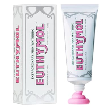 EUTHYMOL Whitening Toothpaste (3.7fl oz) - Stain Removal in 2 Weeks, Long-Lasting Freshness for Sensitive Gum & Teeth. Bad Breath, Cavity Prevention. Recyclable Aluminum Tube