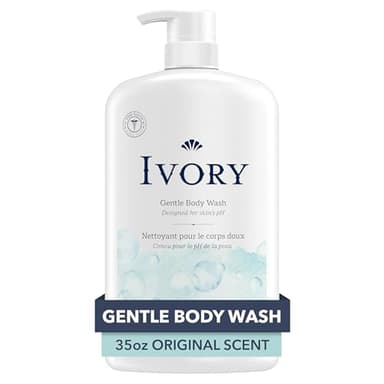 Ivory Body Wash, Designed for the Whole Family, Gentle Formula, Free of Dyes Heavy Perfumes Parabens Phthalates & Silicones, Original Scent, 35 oz