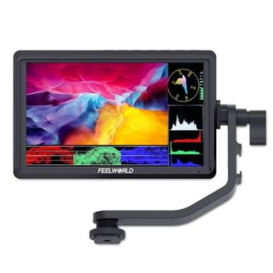 FEELWORLD S55 6 inch Camera DSLR Field Monitor Small Full HD 1920x1080 IPS LUT Video Peaking Focus Assist with 4K HDMI 8.4V DC Input Output Professional Video Accessories