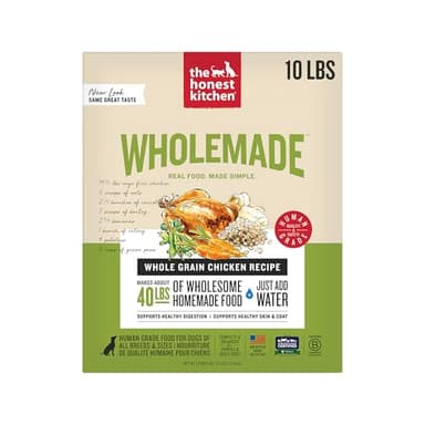 The Honest Kitchen Human Grade Wholemade™ Dehydrated Whole Grain Dog Food - Complete & Balanced Meal or Topper - Chicken 10 lb Box