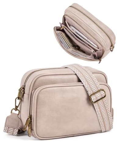 Small Crossbody Bags with Built-in Wallet, Anti-theft Travel Purse with Card Slots, Trendy Shoulder Bag for Women Men, Vegan Leather Cell Phone Purse