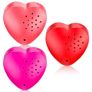 Copkim 3 Pcs 20 Seconds Valentine's Voice Recorder for Stuffed Animal Heart Shape Sound Recorder Push Button Recordable Device Sound Module for Gift Recording Voice Message(Red, Rose Red, Pink)