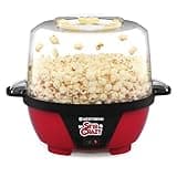 West Bend Stir Crazy Popcorn Machine Electric Hot Oil Popper Includes Large Lid for Serving Bowl and Convenient Nesting Storage, 6-Quart, Red